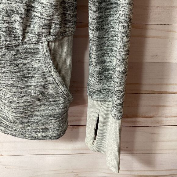 Athleta Womens  Heather Grey Batwing & Robin Thumbhole Full Zip Basic Jacket - Picture 10 of 16